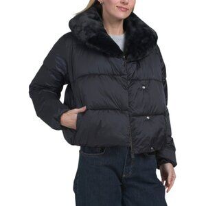 SAVE THE DUCK Mireille Shawl Collar Short Puffer Jacket